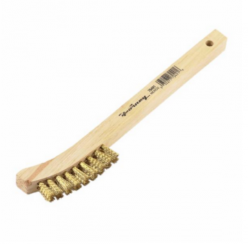 Image of item: BRASS Wire Brush 2x9 w/ Curved Handle